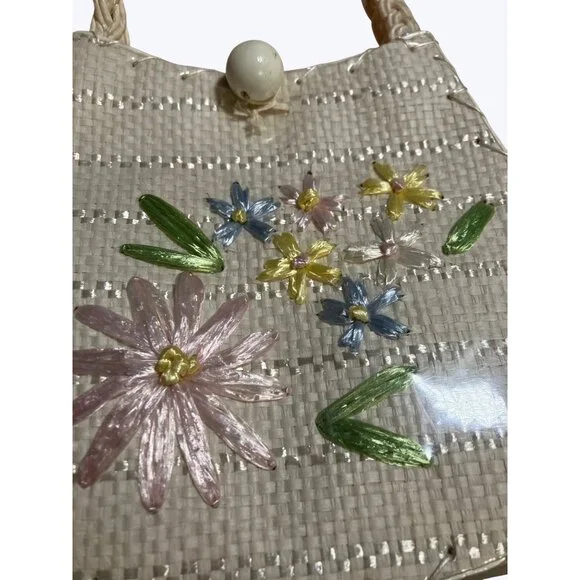 Girls Hand Embroidered White Vintage Bag W/Floral Design  Ages 2-7 Bag only - Picture 15 of 15